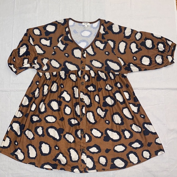 Umgee Waffle Knit Leopard Print Dress - Picture 6 of 13